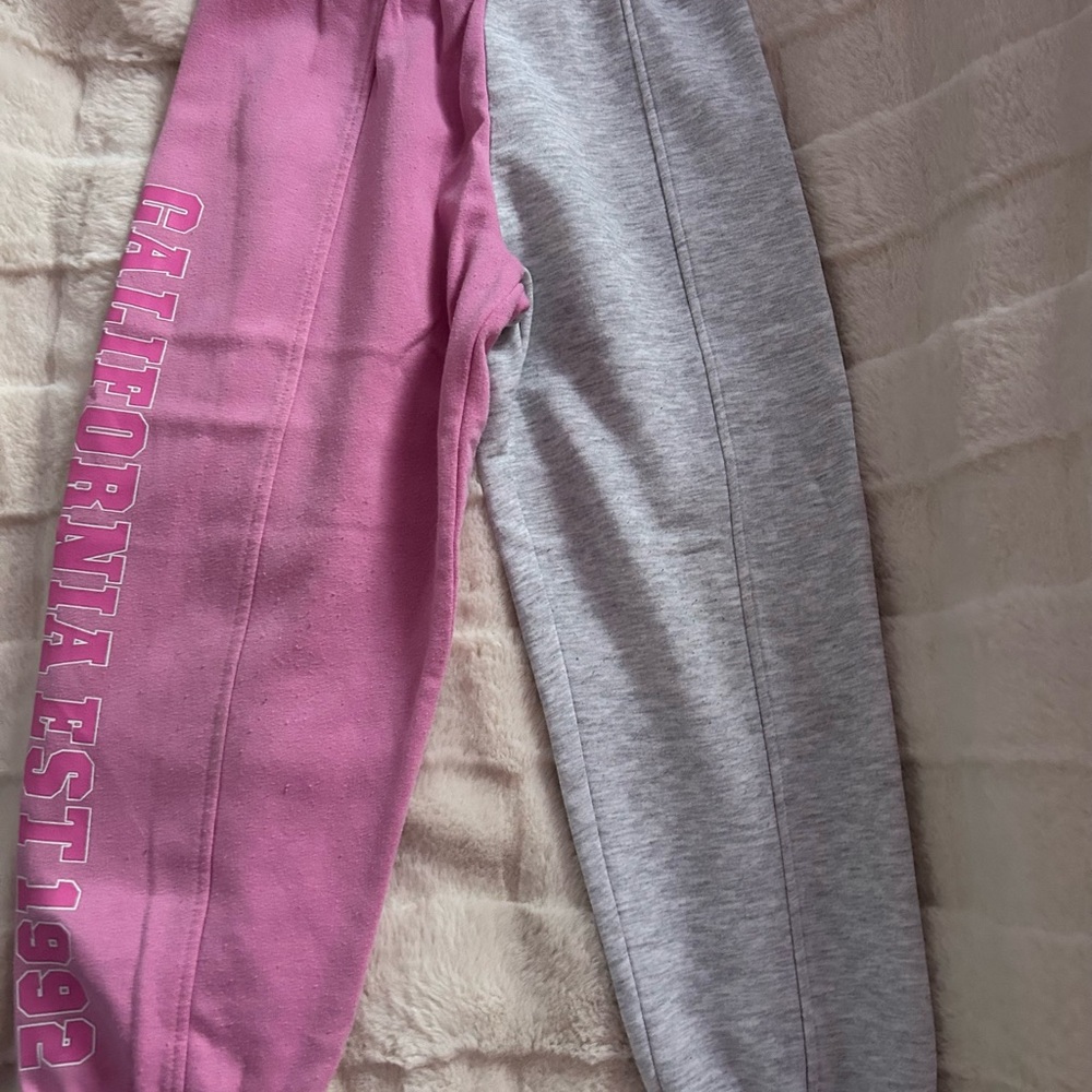 Kids Pink and Gray Joggers Size 6-7 years